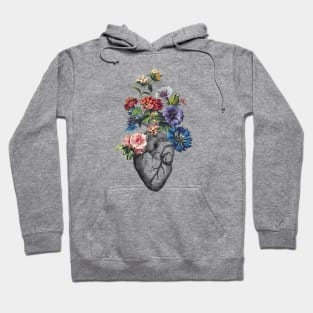 Floral Heart - Black Hoodie